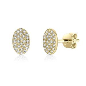 Real Diamond Oval Shape Small Stud Earrings